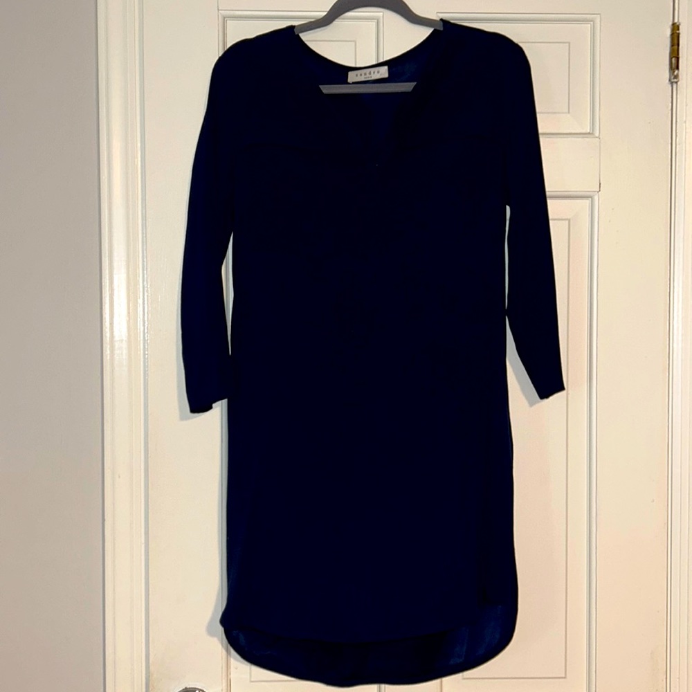 Sandro dress- navy with pockets